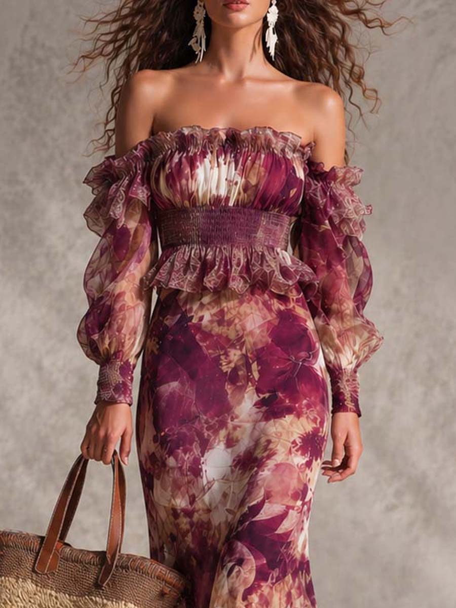 Rosalie | Off-Shoulder Floral Maxi Dress