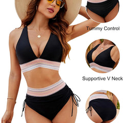 Elara tummy-control bikini - Black