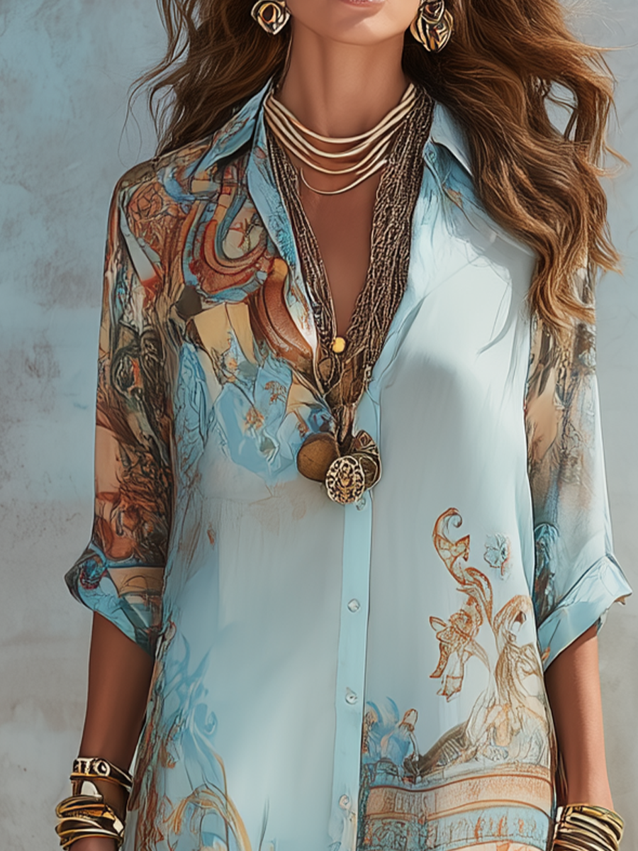 Noria | Printed Chiffon Maxi Dress