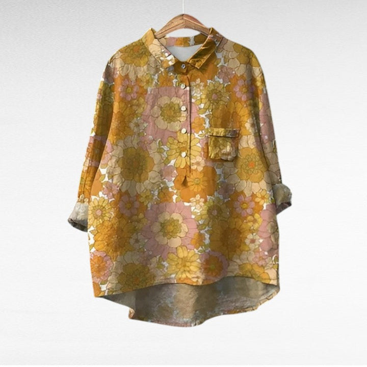 Amiya - Elegant Linen Summer Blouse