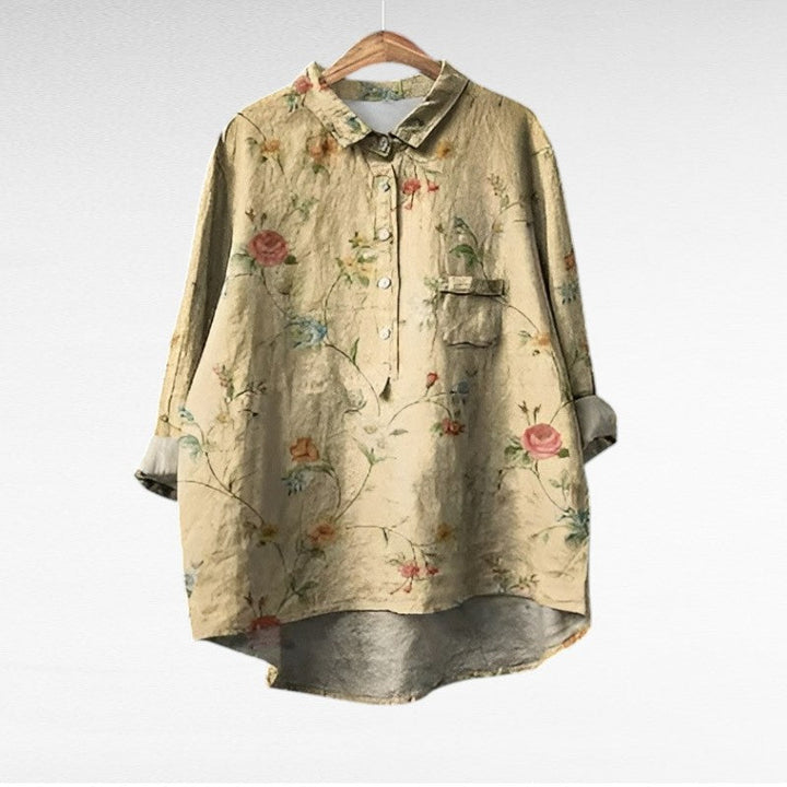 Amiya - Elegant Linen Summer Blouse
