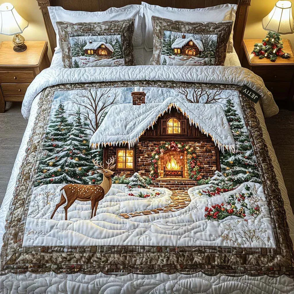 Cosy Cabin | 3-Piece Quilted Bedding Set