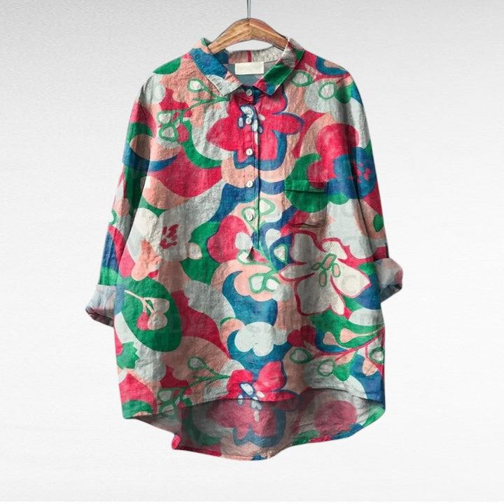 Yara - Elegant Linen Summer Blouse
