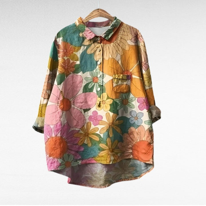 Isabella - Elegant Linen Summer Blouse