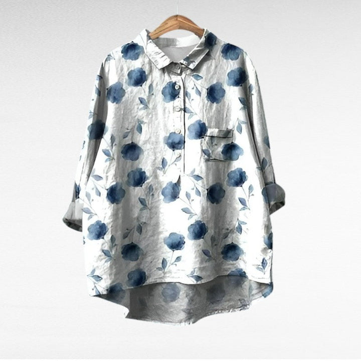 Isabella - Elegant Linen Summer Blouse