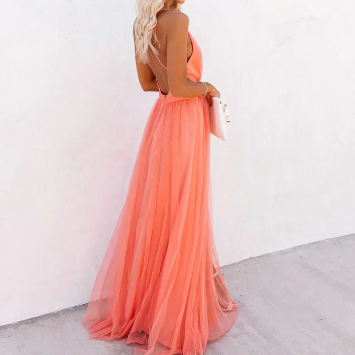 Ginevra | Coral Light Maxi Dress