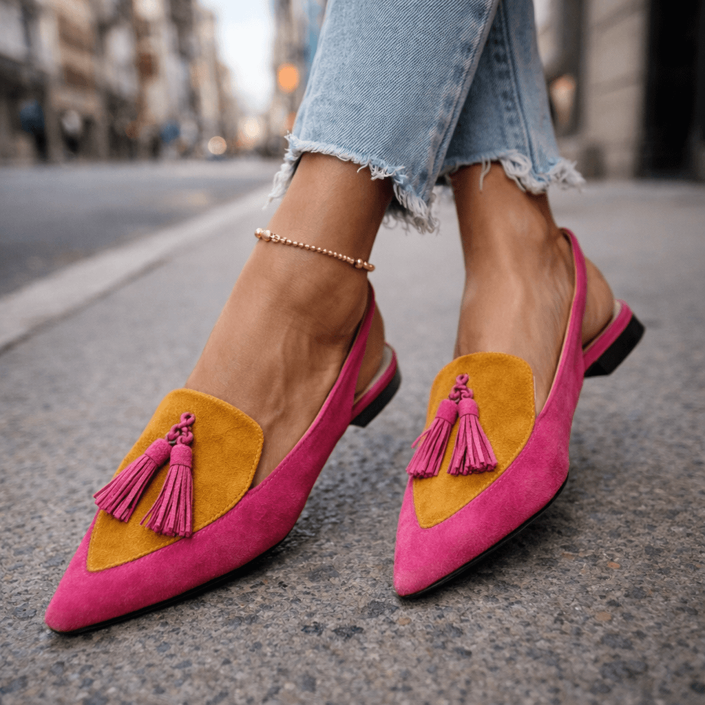 Domicela | Tasseled Suede-Effect Sandals