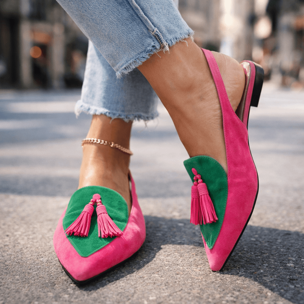 Domicela | Tasseled Suede-Effect Sandals