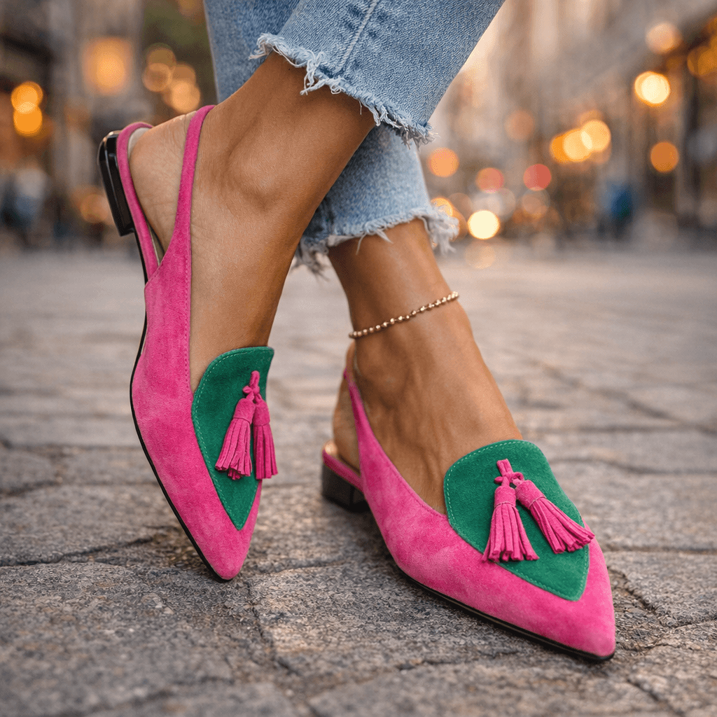 Domicela | Tasseled Suede-Effect Sandals