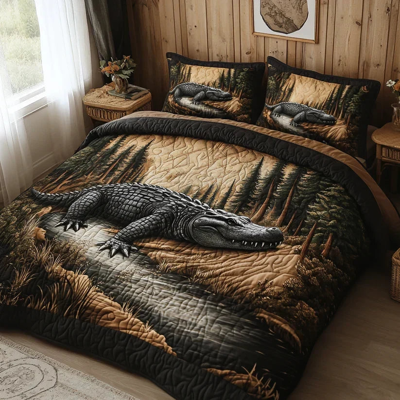 Wildlife Lodge | 3-Piece Quilted Bedding Set