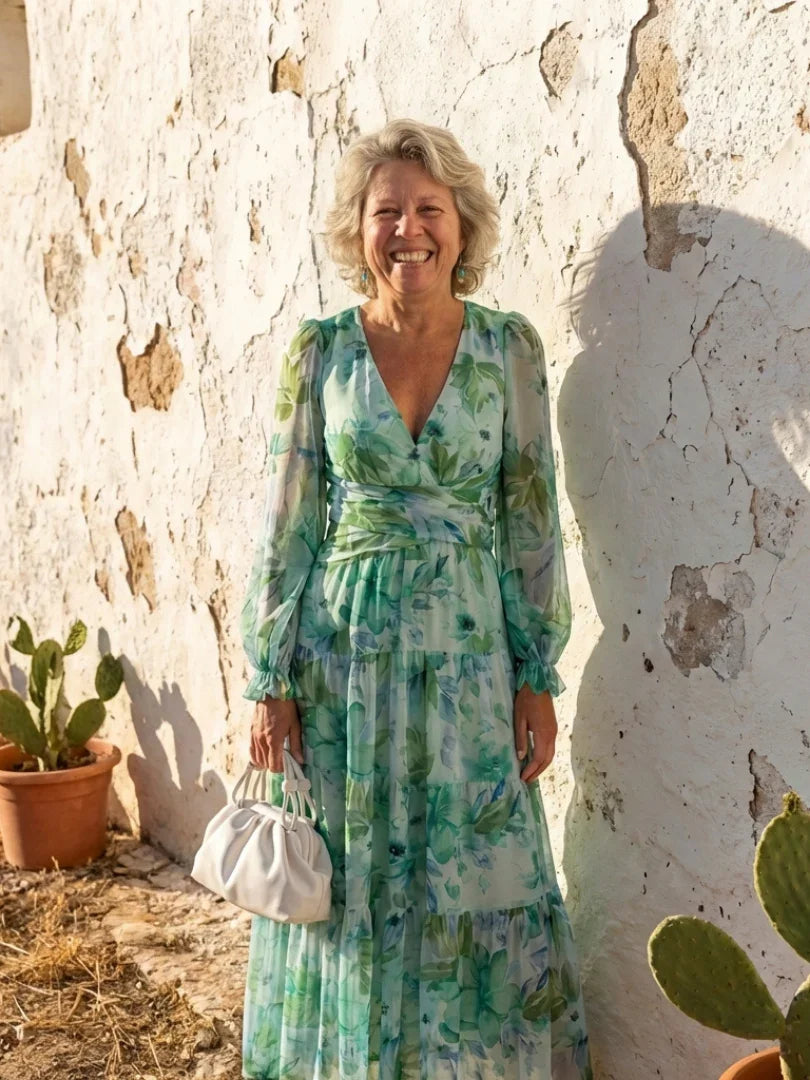 Althea | Long Sleeve Floral Maxi Dress