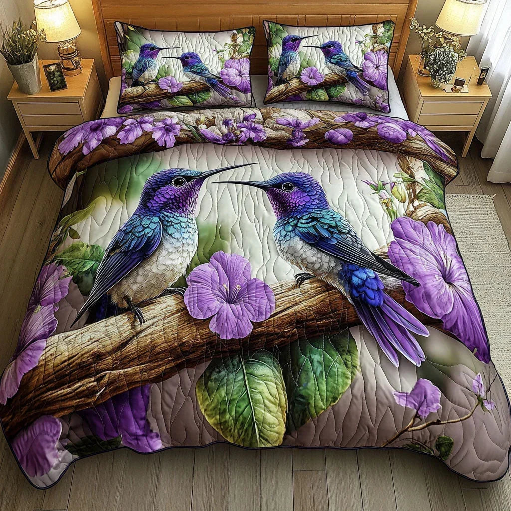 Bird Sanctuary | 3-Piece Quilted Bedding Set