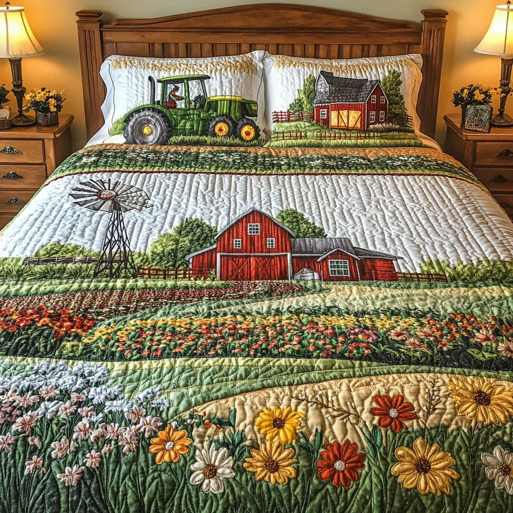 Country Farm | 3-Piece Quilted Bedding Set