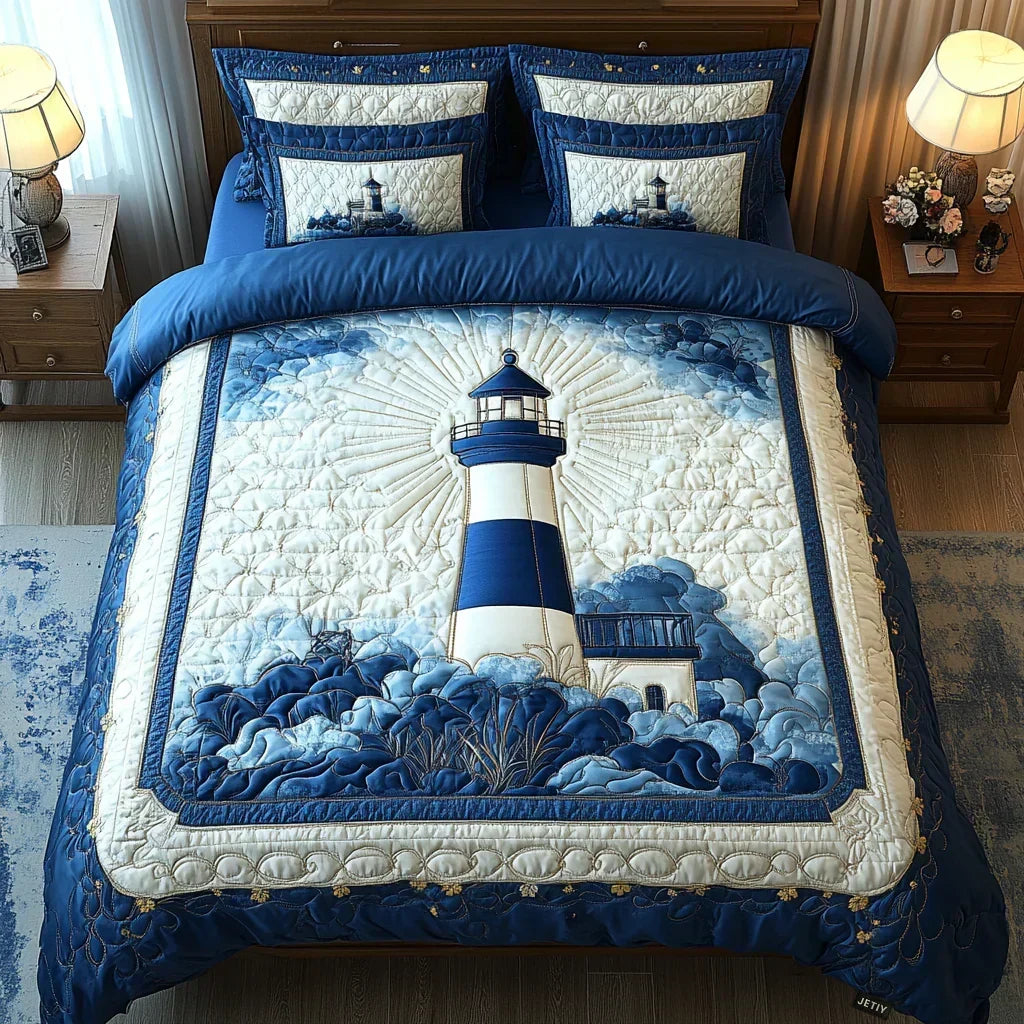 Lighthouse Breeze | 3-Piece Quilted Bedding Set