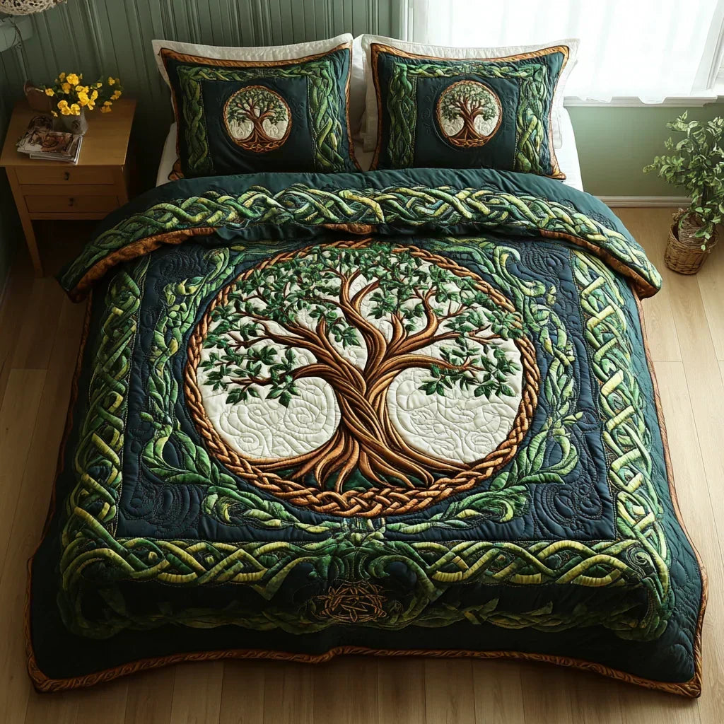 Tree of Life | 3-Piece Quilted Bedding Set
