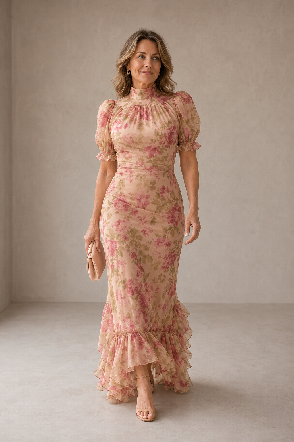 Rosario | Long Floral Chiffon Dress