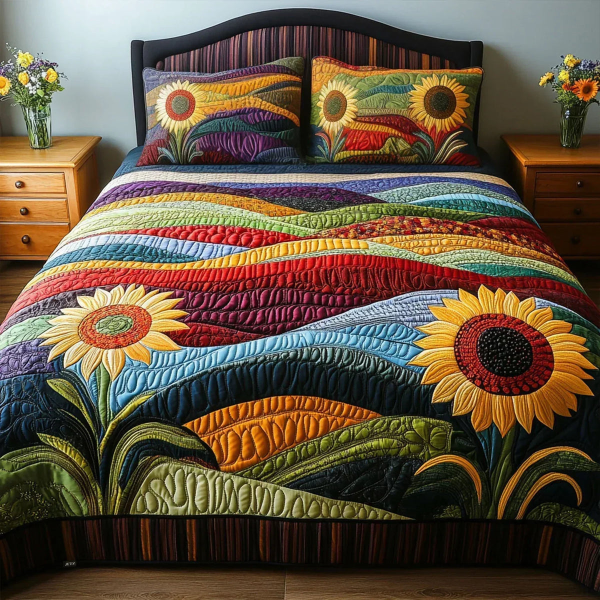 Sunflower Dream | 3-Piece Quilted Bedding Set