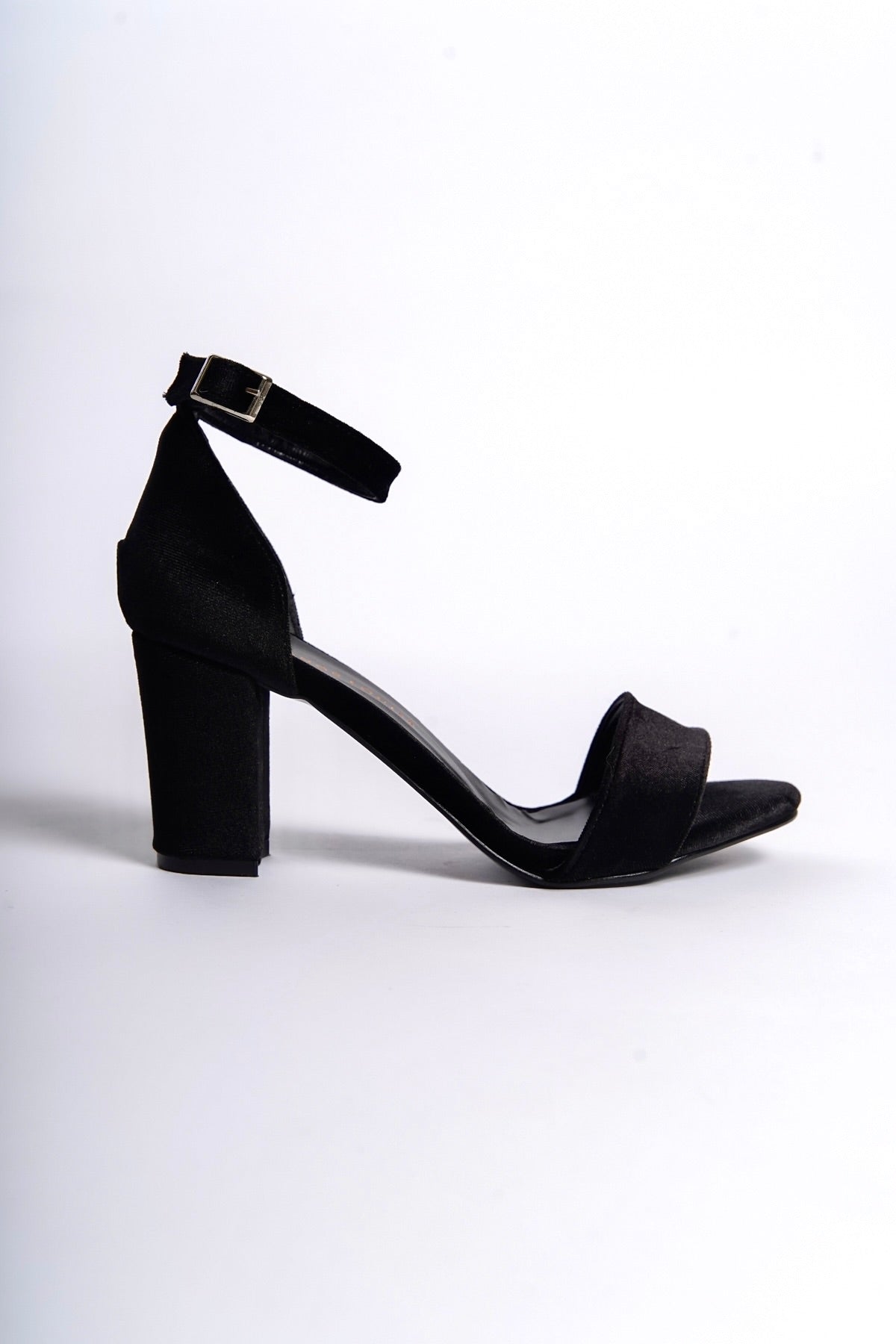Odette | Black Velvet High Heel Sandals