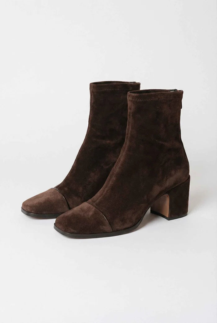 Nora | Square-Toe Suede Ankle Boots