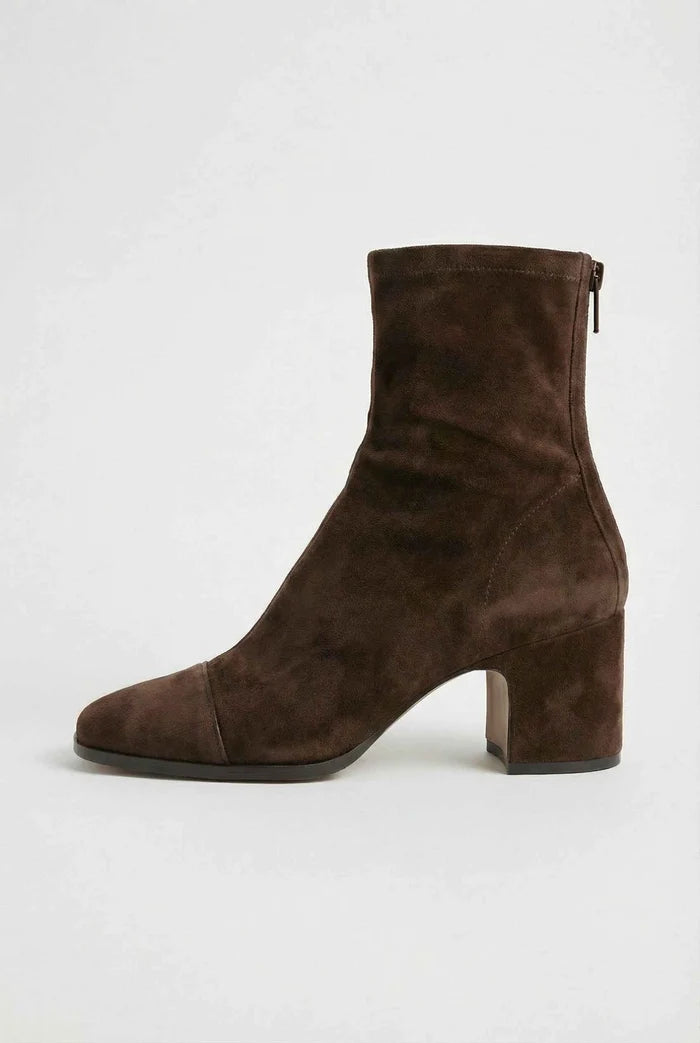 Nora | Square-Toe Suede Ankle Boots
