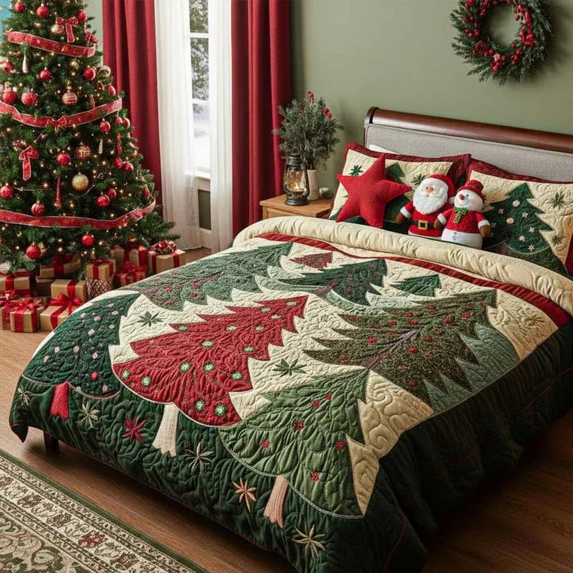 Christmas Forest | 3-Piece Quilted Bedding Set