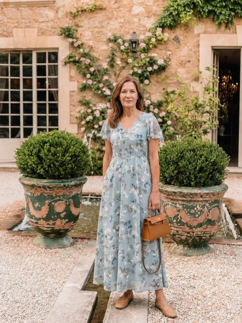 Ismeria | Floral Chiffon Maxi Dress