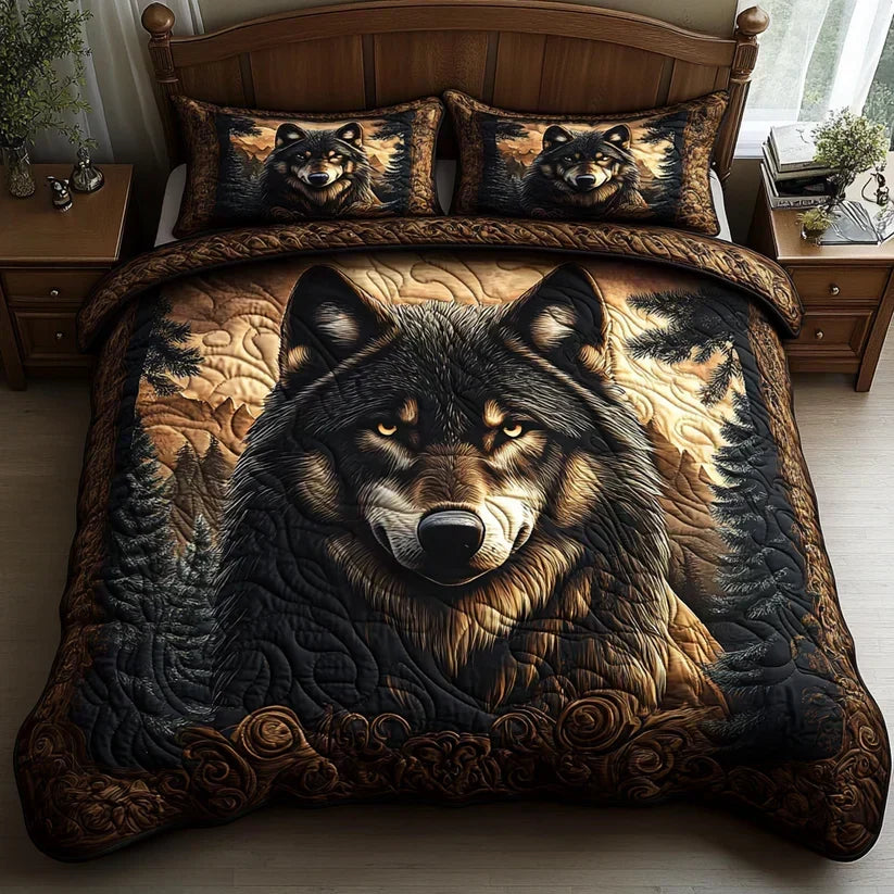 Wildlife Lodge | 3-Piece Quilted Bedding Set