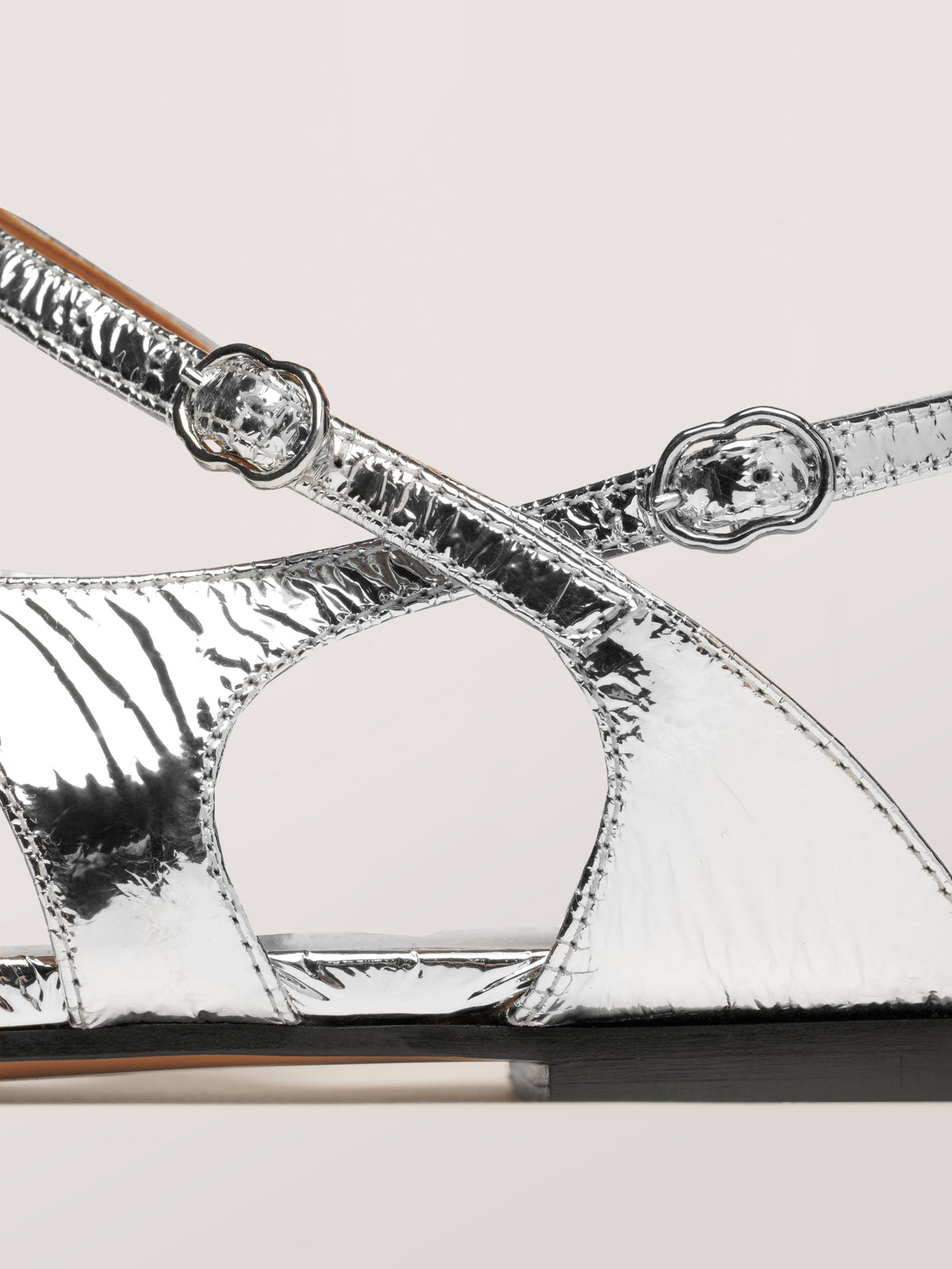 Yvette | Flat Metallic Sandals