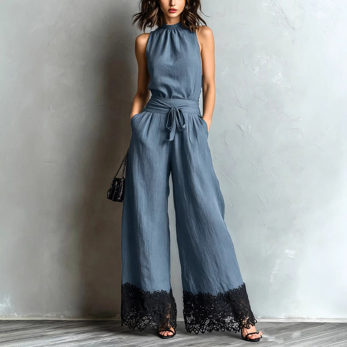 Liora | Lace-Trim Wide-Leg Jumpsuit