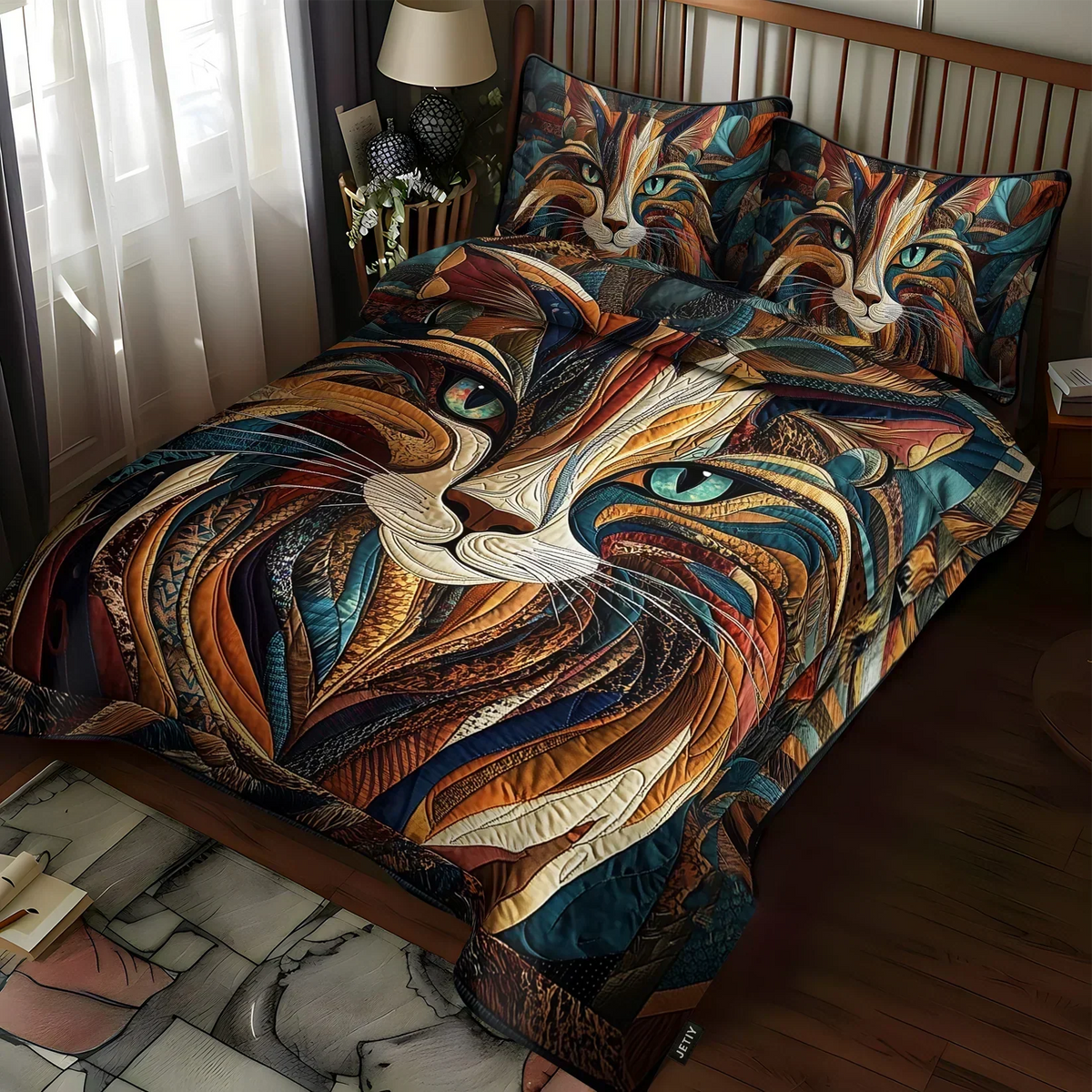 Sweet Purring | 3-Piece Quilted Bedding Set