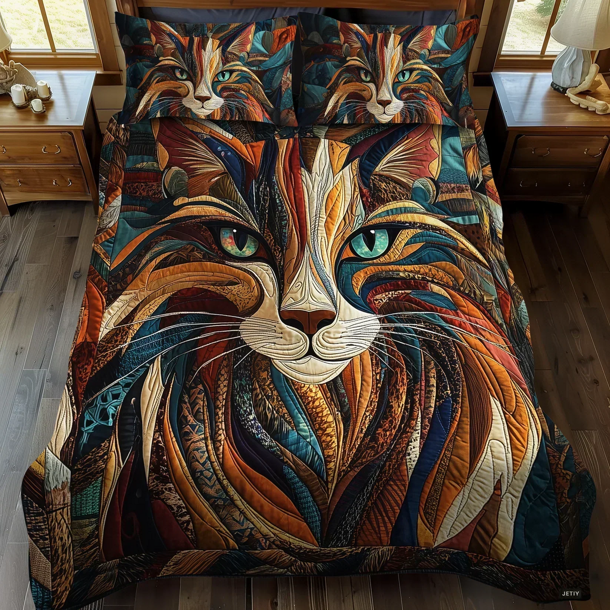 Sweet Purring | 3-Piece Quilted Bedding Set