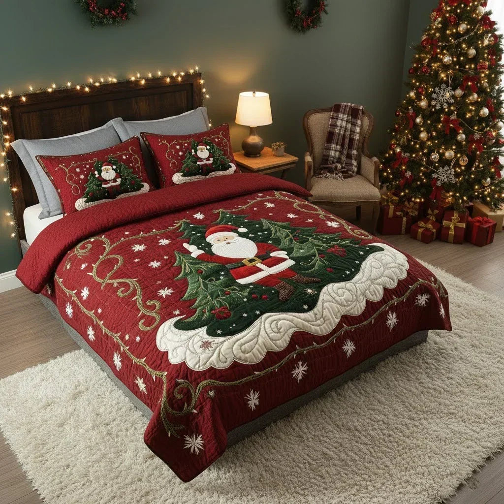 Santa's Workshop | 3-Piece Quilted Bedding Set