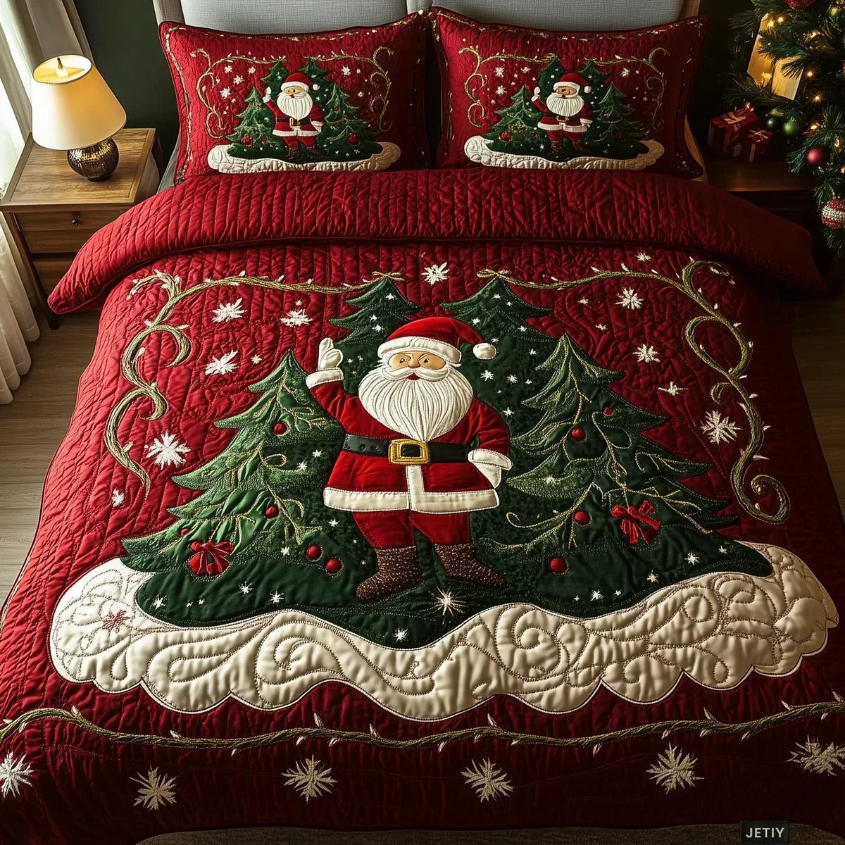 Santa's Workshop | 3-Piece Quilted Bedding Set