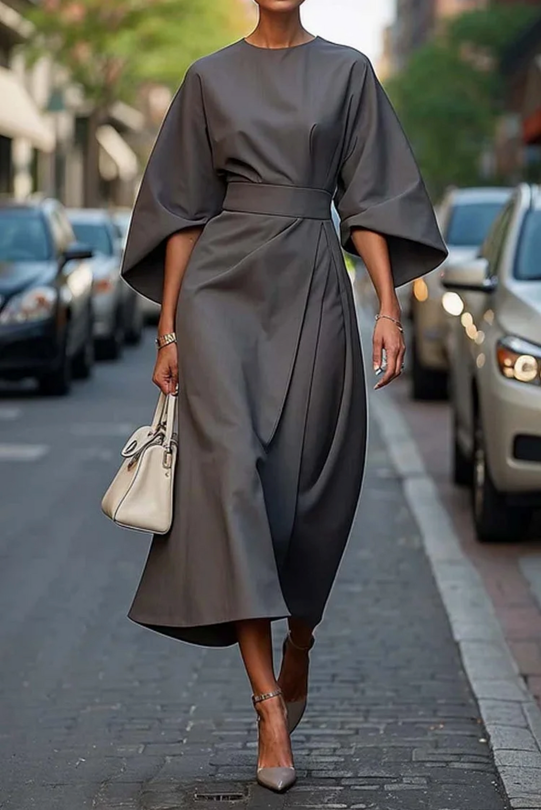 Maya™ | Elegant Balloon Sleeve Dress
