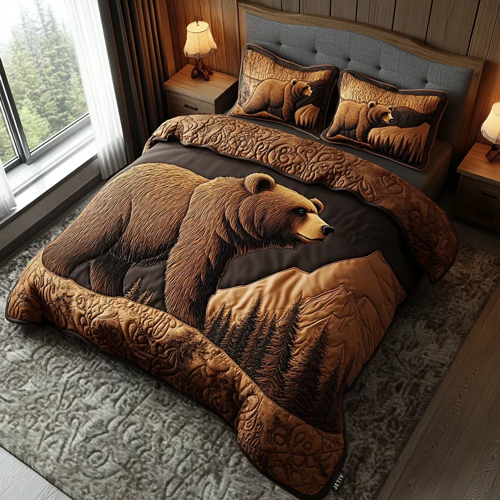 Wildlife Lodge | 3-Piece Quilted Bedding Set