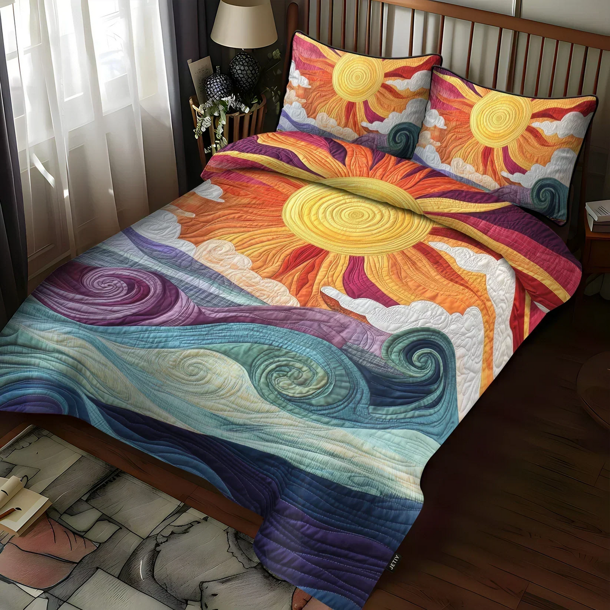 Sunburst Delight | 3-Piece Quilted Bedding Set