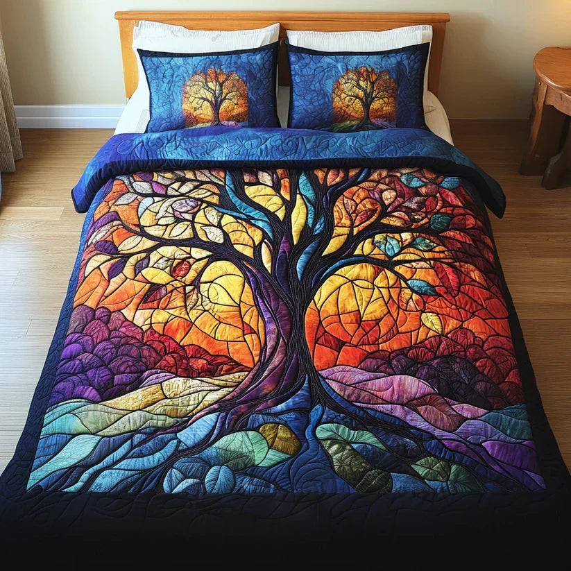 Tree of Life | 3-Piece Quilted Bedding Set