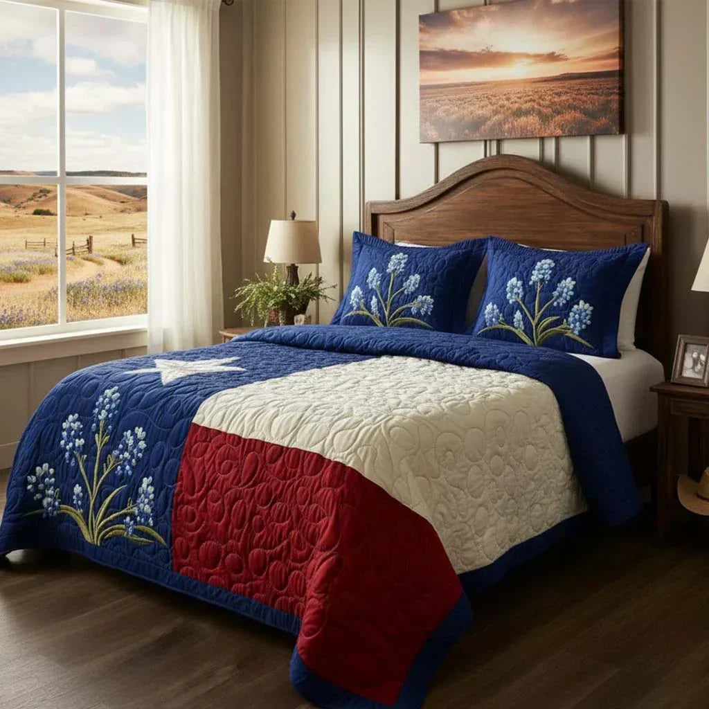 Texas Pride | 3-Piece Quilted Bedding Set