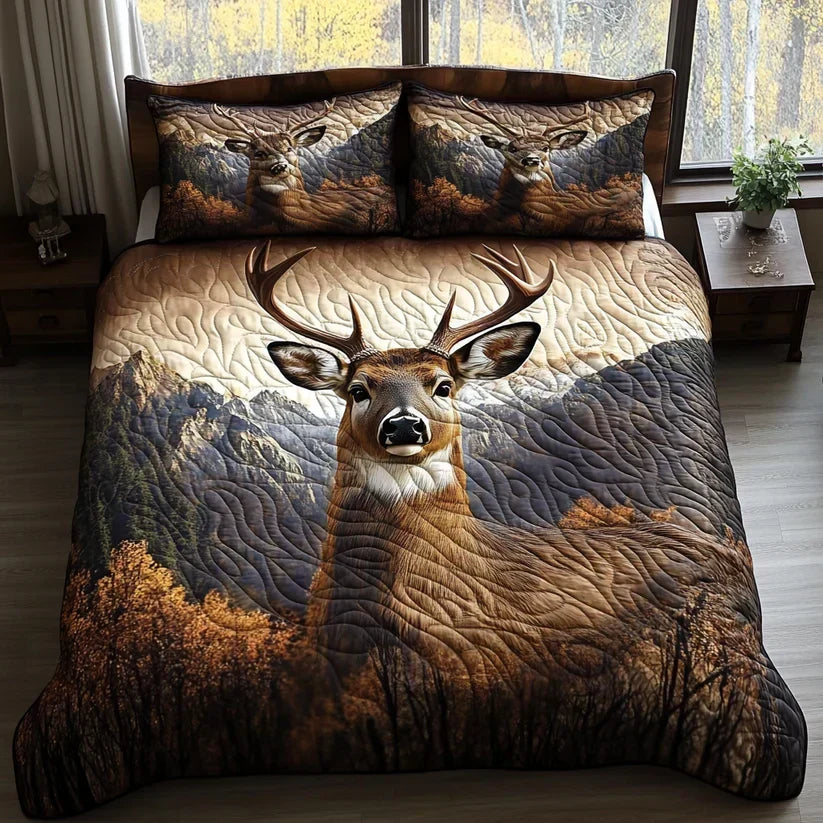 Wildlife Lodge | 3-Piece Quilted Bedding Set