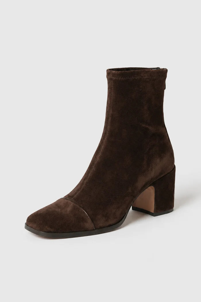 Nora | Square-Toe Suede Ankle Boots