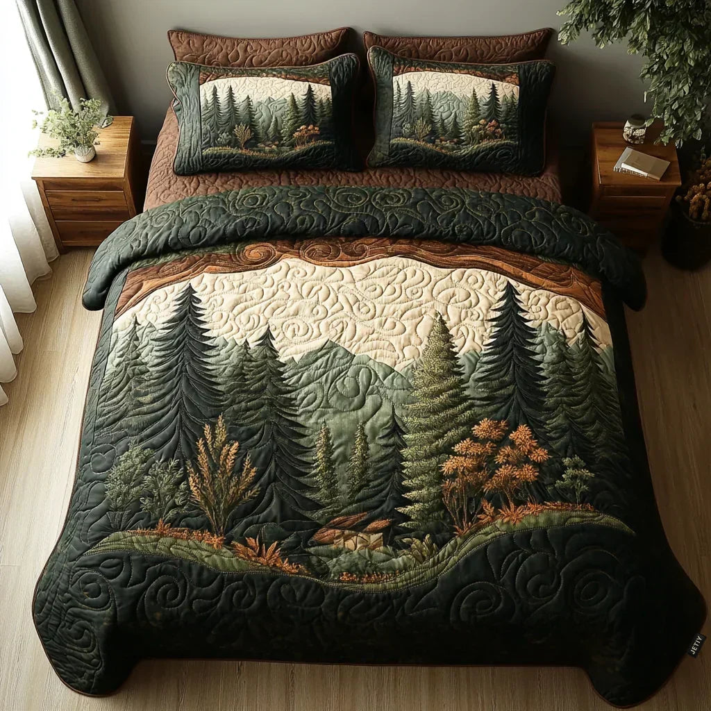 Forest Walk | 3-Piece Quilted Bedding Set