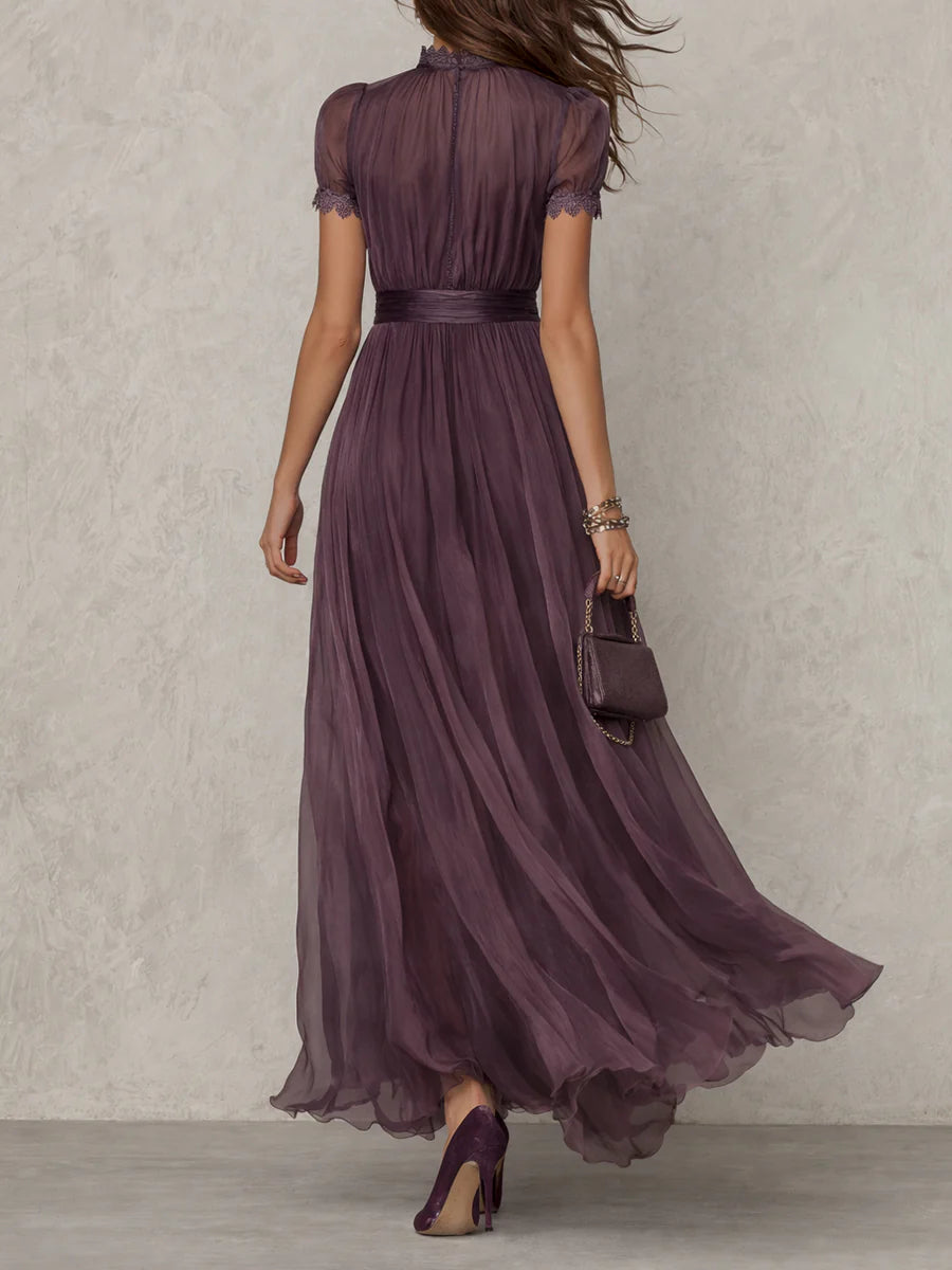 Blair | Keyhole Lace Trim Maxi Dress