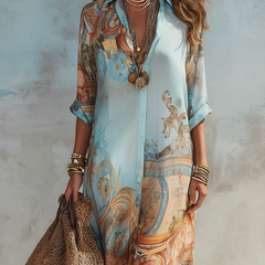 Serena Mediterranean shirt dress