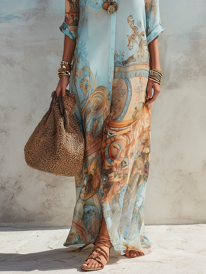 Serena Mediterranean shirt dress