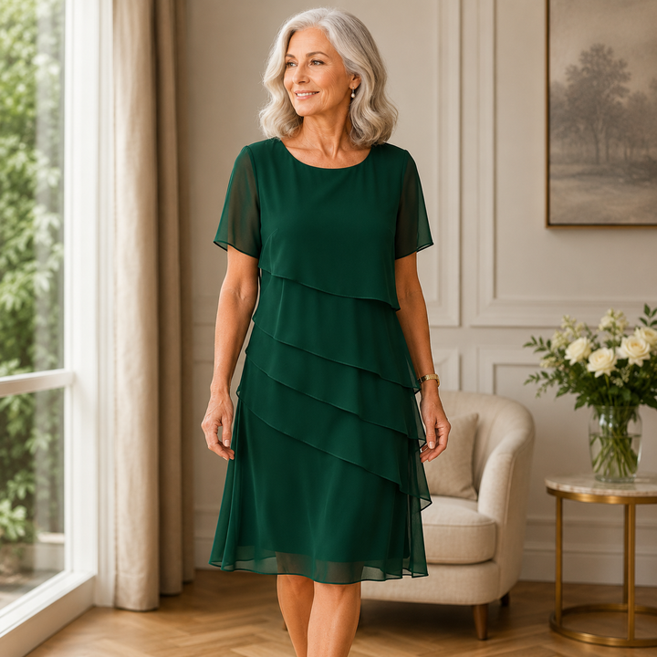 LINDA  | Elegant Comfort Ruffle Dress