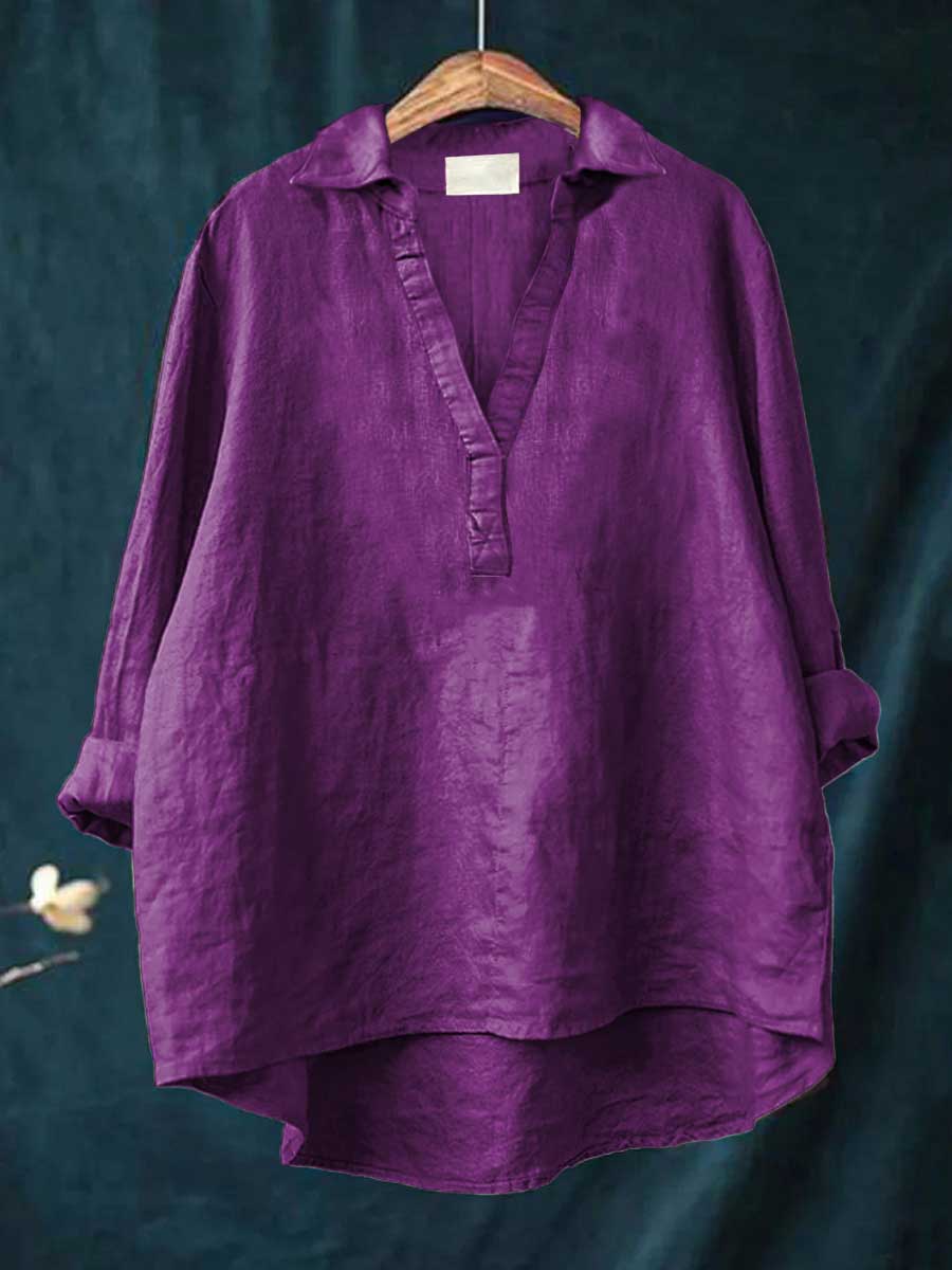 Charlotte - Elegant Linen Summer Blouse