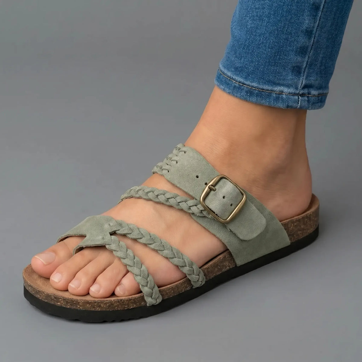 Mara | Braided Toe-Post Buckle Sandals