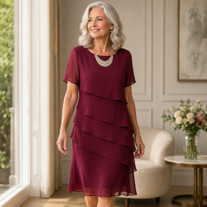 LINDA  | Elegant Comfort Ruffle Dress