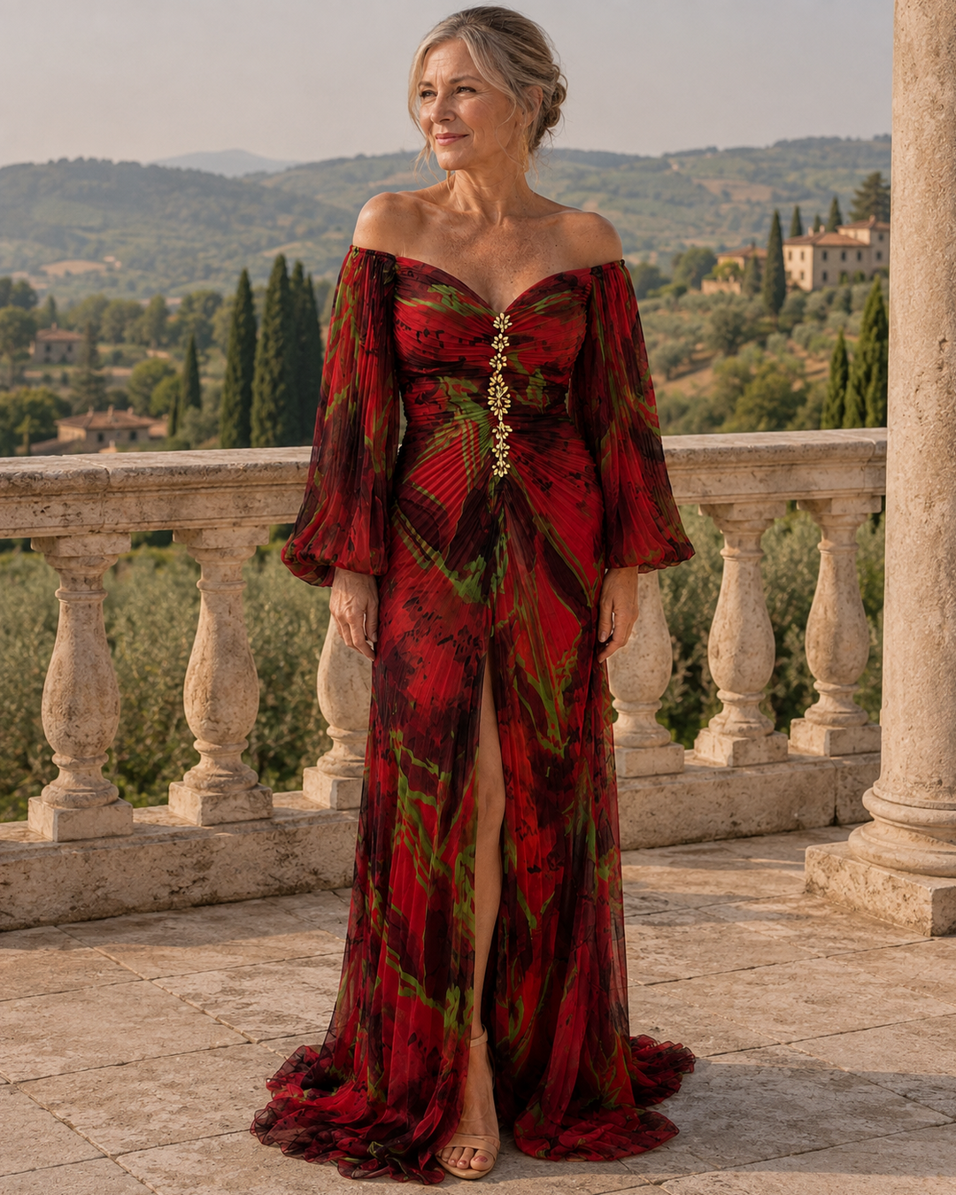Marielle | Off-Shoulder Printed Maxi Dress