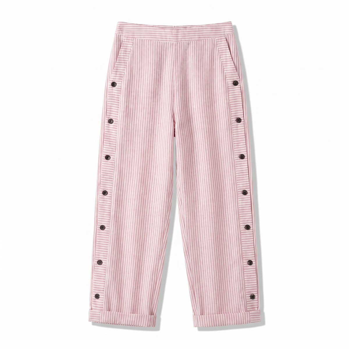 Philippa | Pinstripe Button Panel Trousers